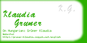 klaudia gruner business card